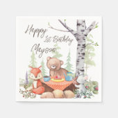 Teddy beer picnic woodland forest animal custom servet (Voorkant)