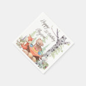 Teddy beer picnic woodland forest animal custom servet (Hoek)