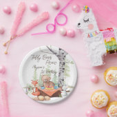 Teddy beer picnic woodland verjaarfeest papieren bordje (Feest)