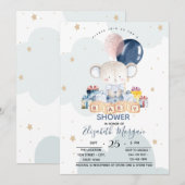 Teddy Beer Presenteert Wolken Baby Shower Kaart (Voorkant / Achterkant)