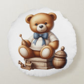 Teddy beer rond kussen (Achterkant)
