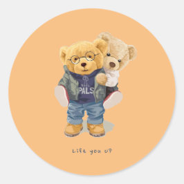 Teddy beer ronde sticker