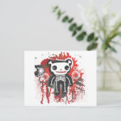 teddy beer skelet briefkaart (Staand voorkant)