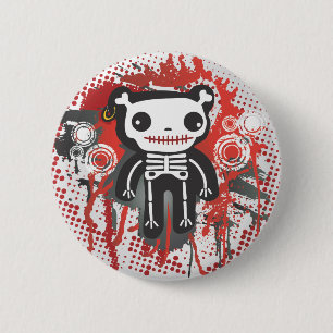 teddy beer skelet ronde button 5,7 cm