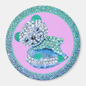 Teddy beer slapende schoonheidsdiamant schattig magneet (Voorkant)