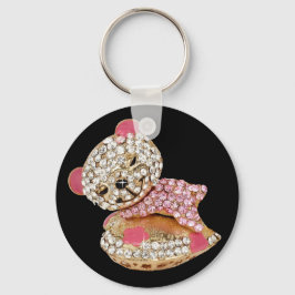 Teddy beer slapende schoonheidsdiamant schattig ro sleutelhanger
