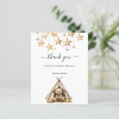 Teddy beer sterren tent baby shower dank je kaart (Staand voorkant)