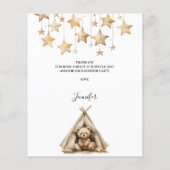 Teddy beer sterren tent baby shower dank je kaart (Achterkant)