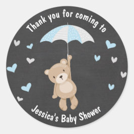 Teddy beer Sticker-favoriet-bos Boy Blue Ronde Sticker