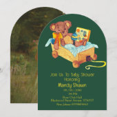 Teddy Beer thema babyshower uitnodiging (Voorkant / Achterkant)