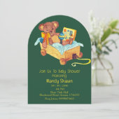 Teddy Beer thema babyshower uitnodiging (Staand voorkant)