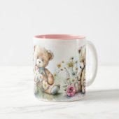 Teddy beer tweekleurige koffiemok (Voorkant rechts)