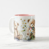 Teddy beer tweekleurige koffiemok (Voorkant links)