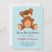 Teddy beer verjaardagsuitnodiging kaart (Voorkant)