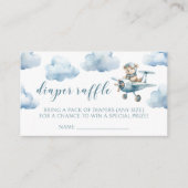 Teddy beer vliegtuig baby jongen luier verloting k informatiekaartje (Voorkant)