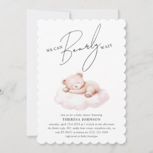 Teddy Beer Wolken Beerly Wacht Meisje Baby Shower Kaart