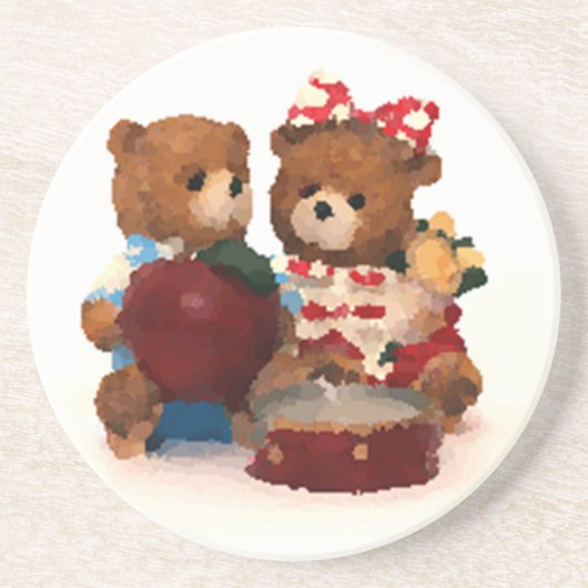 Teddy beer zandsteen onderzetter (Voorkant)