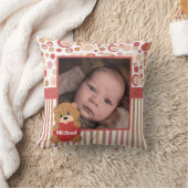 Teddy beert stippen en strepen kinder foto-lijst kussen (Deken)