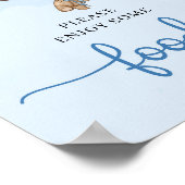 Teddy beige blauwe bruine beige ballonnen poster (Hoek)