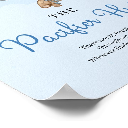 Teddy bek blauwe ballonnen The Pacifier Hunt game Poster (Hoek)