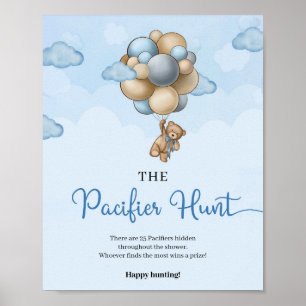 Teddy bek blauwe ballonnen The Pacifier Hunt game Poster