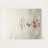 Teddy bek roze bruine ivoorballonnen wandkleed (Voorkant (horizontaal))