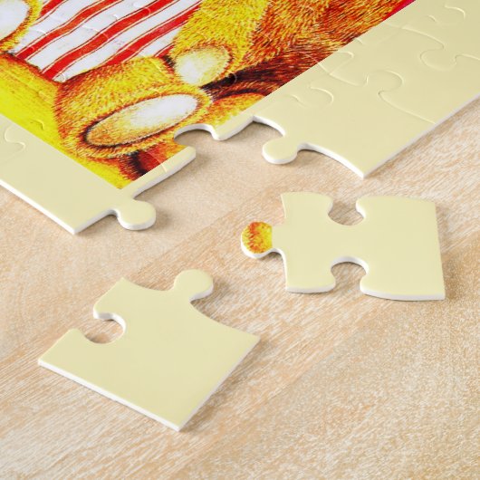 Teddy beren en kat legpuzzel (Zijkant)