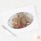 Teddy beren met kerstcadeautjes label (Envelop)