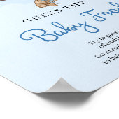 Teddy berenblauwe ballonnen raden het Baby-voedsel Poster (Hoek)