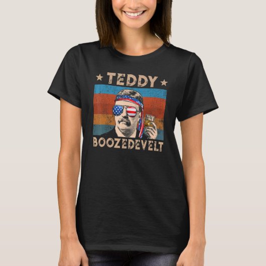 Teddy Boozedevelopment Theodore Roosevelt 4 juli a T-shirt (Voorkant)