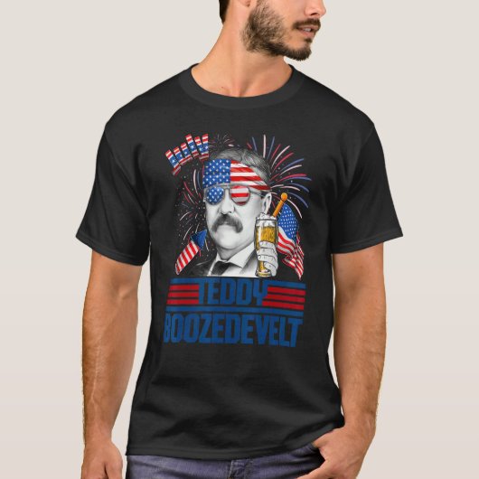 Teddy Boozedevelopment Theodore Roosevelt 4 juli a T-shirt (Voorkant)