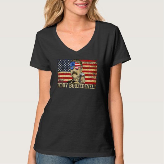 Teddy Boozedevelopment Theodore Roosevelt 4 juli a T-shirt (Voorkant)