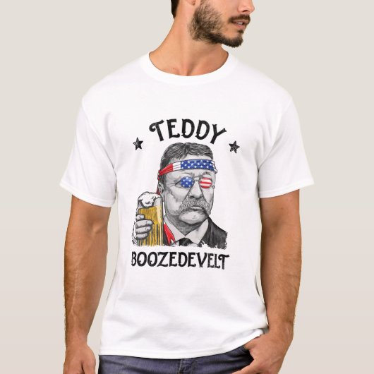 Teddy Boozedevelopment Theodore Roosevelt, 4 juli T-shirt (Voorkant)