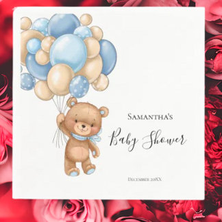 Teddy Boy Baby shower - Wit Servet