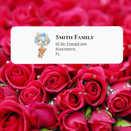 Teddy Boy Blue-ballonnen Etiket