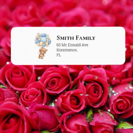 Teddy Boy Blue-ballonnen Etiket