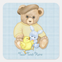 Teddy Boy Easter Vierkante Sticker