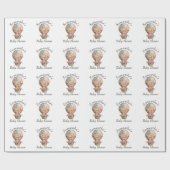 Teddy Boy Foral Hot Air Ballon Baby shower Cadeaupapier (Vlak)