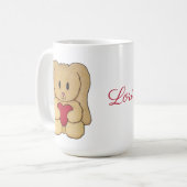 Teddy Bunny met cursieve naam gepersonaliseerd mug Koffiemok (Voorkant links)