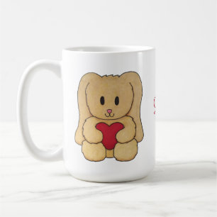 Teddy Bunny met cursieve naam gepersonaliseerd mug Koffiemok