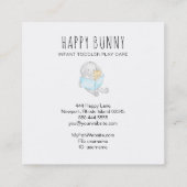 *~* Teddy Bunny Rabbit Daycare Teacher Nanny Tutor Vierkante Visitekaartje (Achterkant)