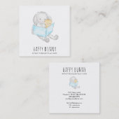 *~* Teddy Bunny Rabbit Daycare Teacher Nanny Tutor Vierkante Visitekaartje (Voorkant / Achterkant)