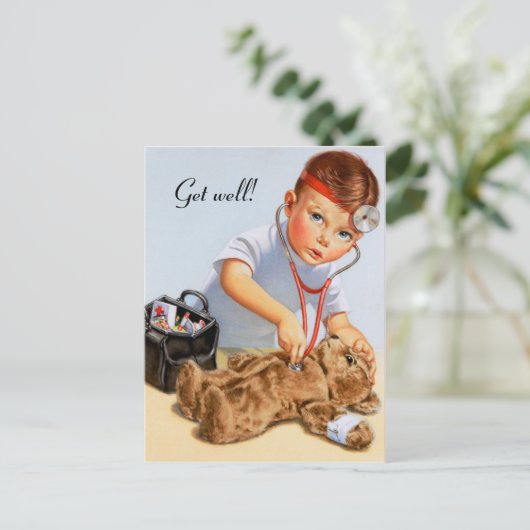 Teddy Checkup Briefkaart (Staand voorkant)