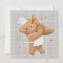 Teddy de bakker met croissant