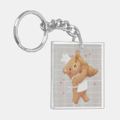Teddy de bakker met croissant sleutelhanger (Voorkant Links)
