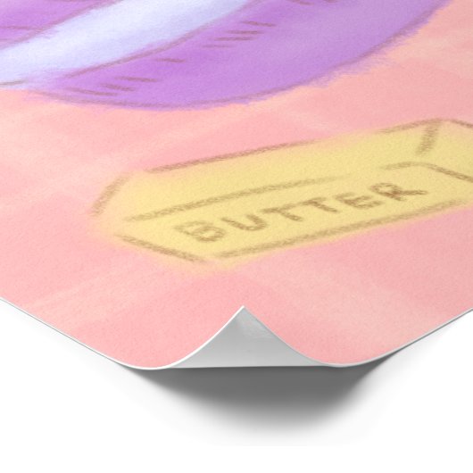 Teddy de bakker met macarons poster (Hoek)