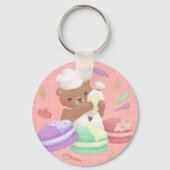 Teddy de bakker met macarons sleutelhanger (Achterkant)