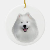 Teddy de Samojeed Keramisch Ornament (Voorkant)