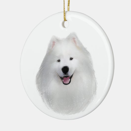 Teddy de Samojeed Keramisch Ornament (Links)