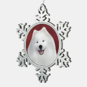 Teddy de Samojeed Tin Sneeuwvlok Ornament (Rechts)